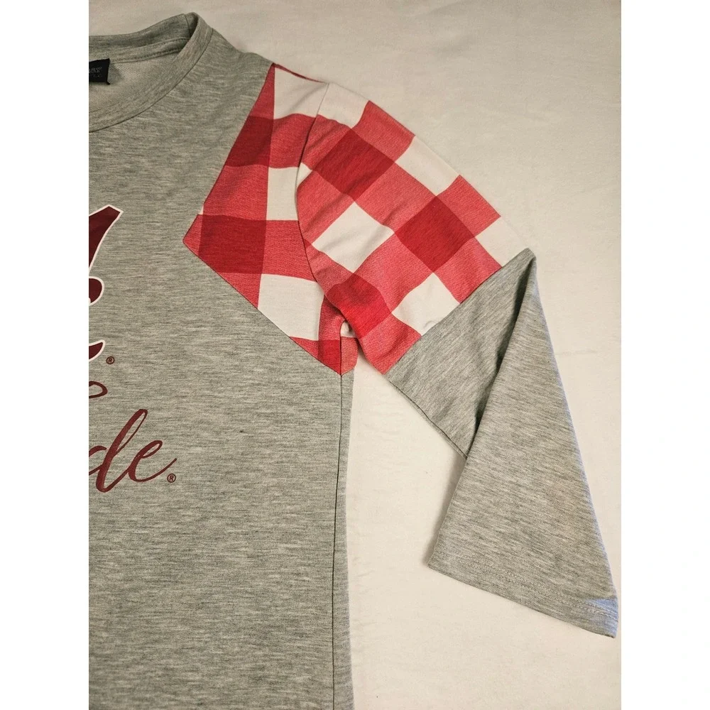 Gameday Couture Alabama Crimson Tide Roll Tide Plaid 3/4 Sleeve Tunic Top Small - Picture 2 of 10